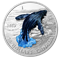 Pièce de 1 oz en argent pur - Saut de baleine en trois dimensions - Tirage : 7 500 (2016)