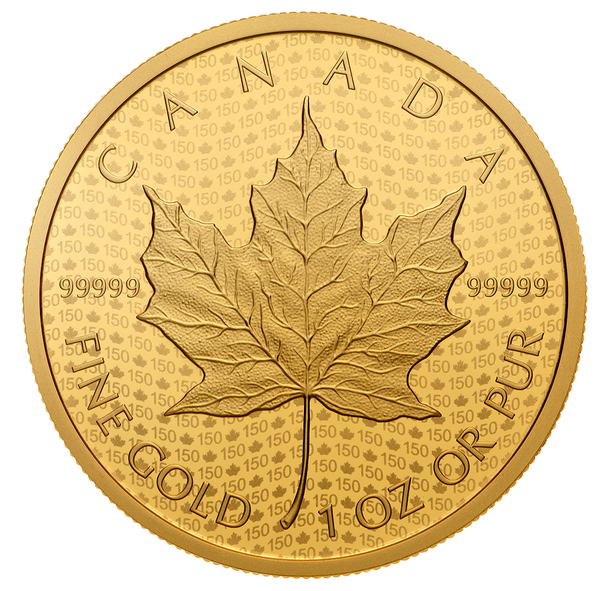1 oz. 99.999% Pure Gold Coin - Canada 150 Iconic Maple Leaf
