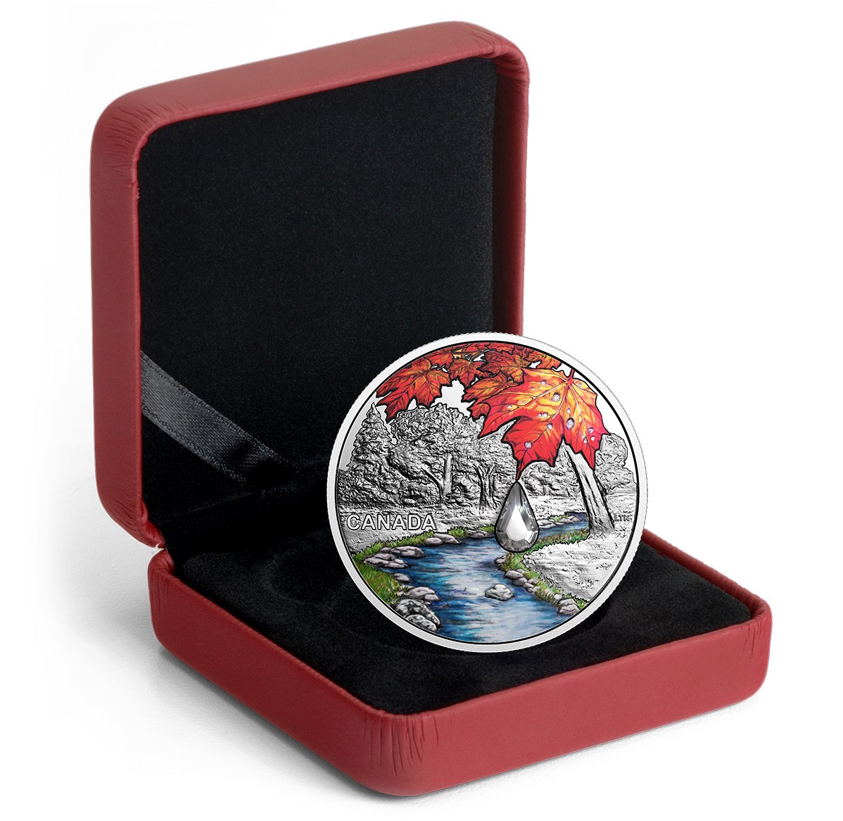 MONI୨୧ Pure Silver Coin with Swarovski® Crystal - Jewel of the Rain