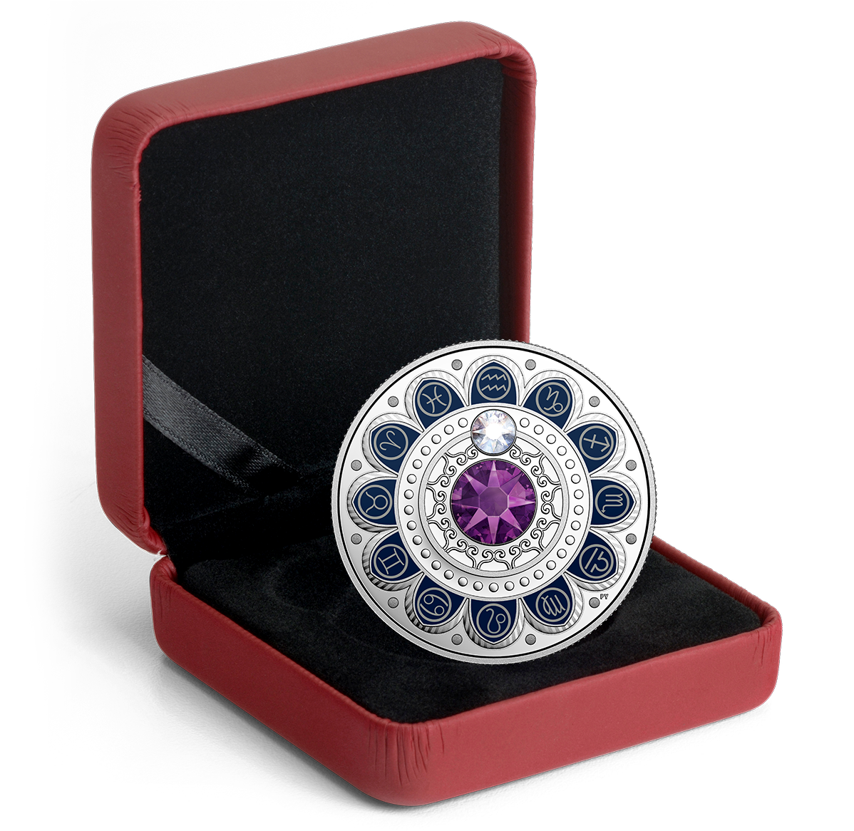 Pure Silver Coin made with Swarovski® Crystals - Zodiac Series