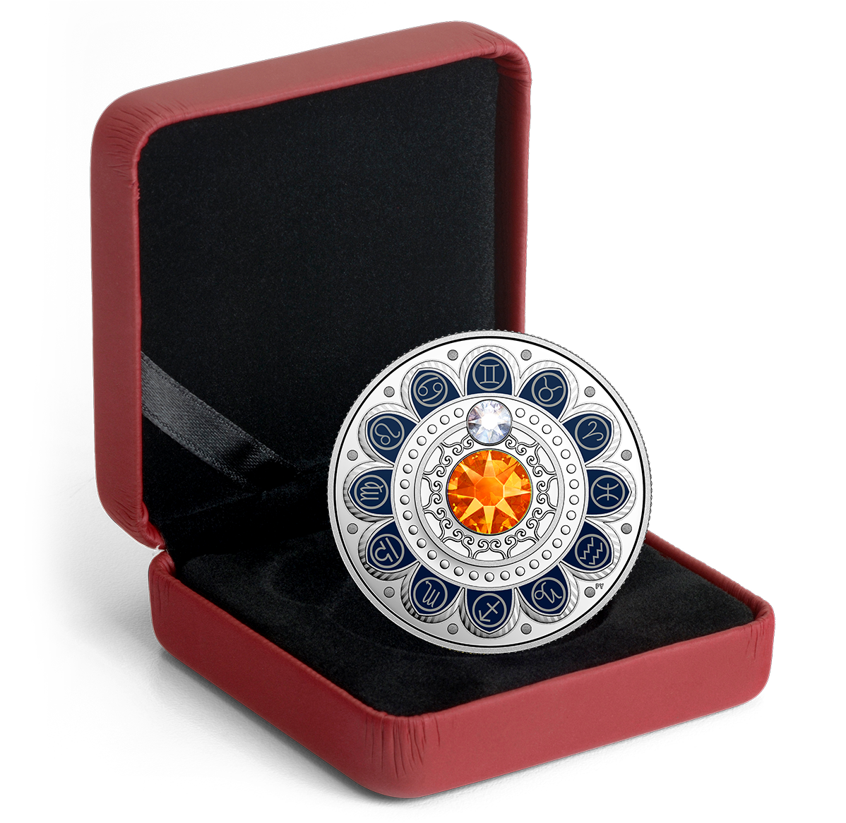 Pure Silver Coin made with Swarovski® Crystals - Zodiac Series