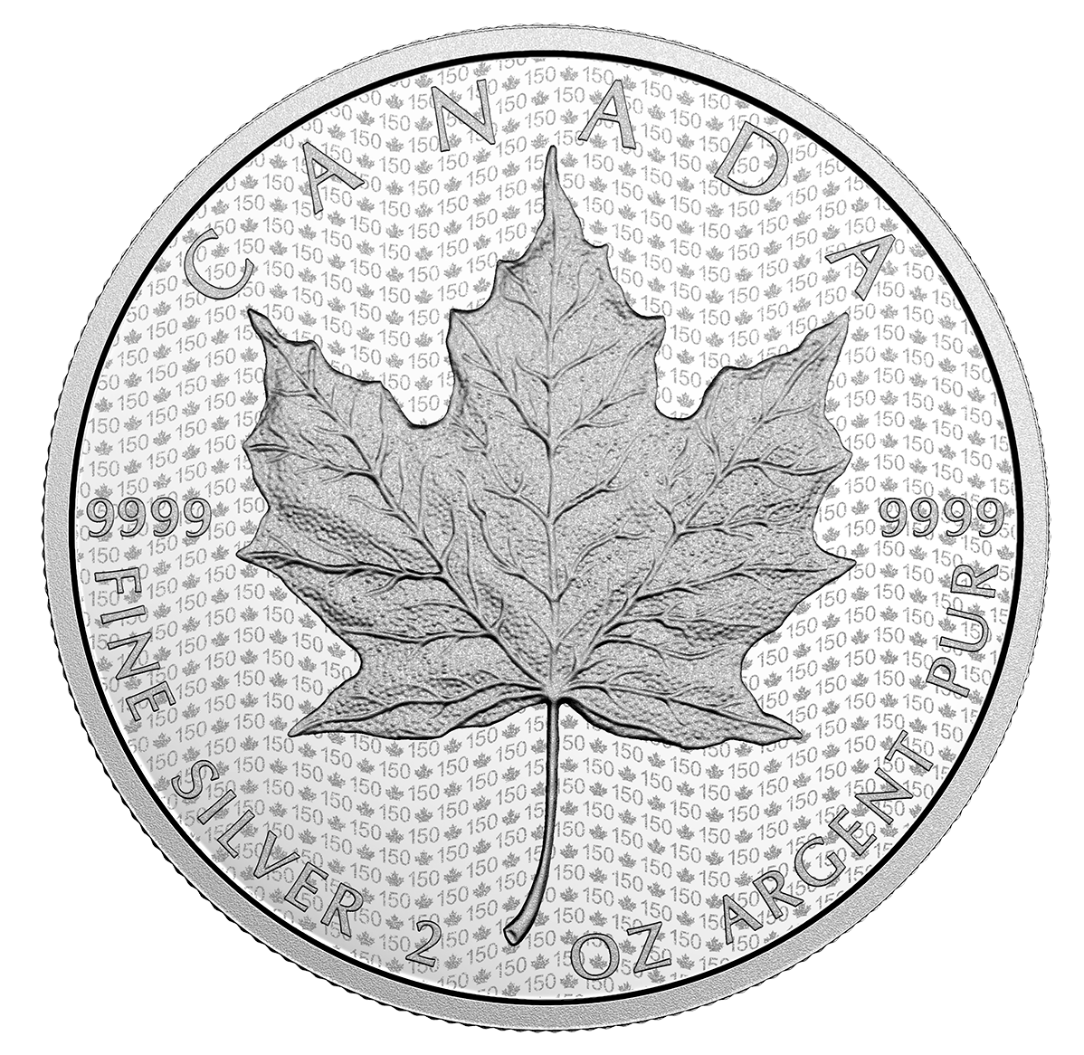 2 oz. Pure Silver Coin - Canada 150 Iconic Maple Leaf