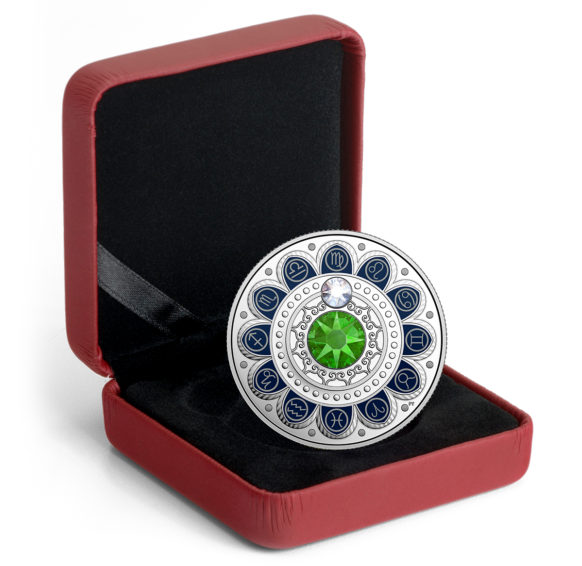 Pure Silver Coin made with Swarovski® Crystals - Zodiac Series