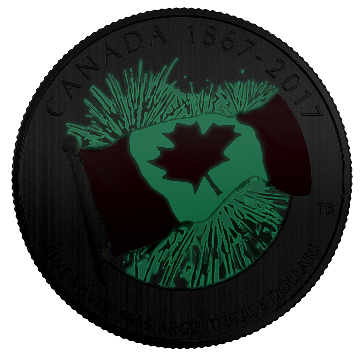 2017 Proudly Canadian Pure Silver GlowintheDark Coin The Royal Canadian Mint