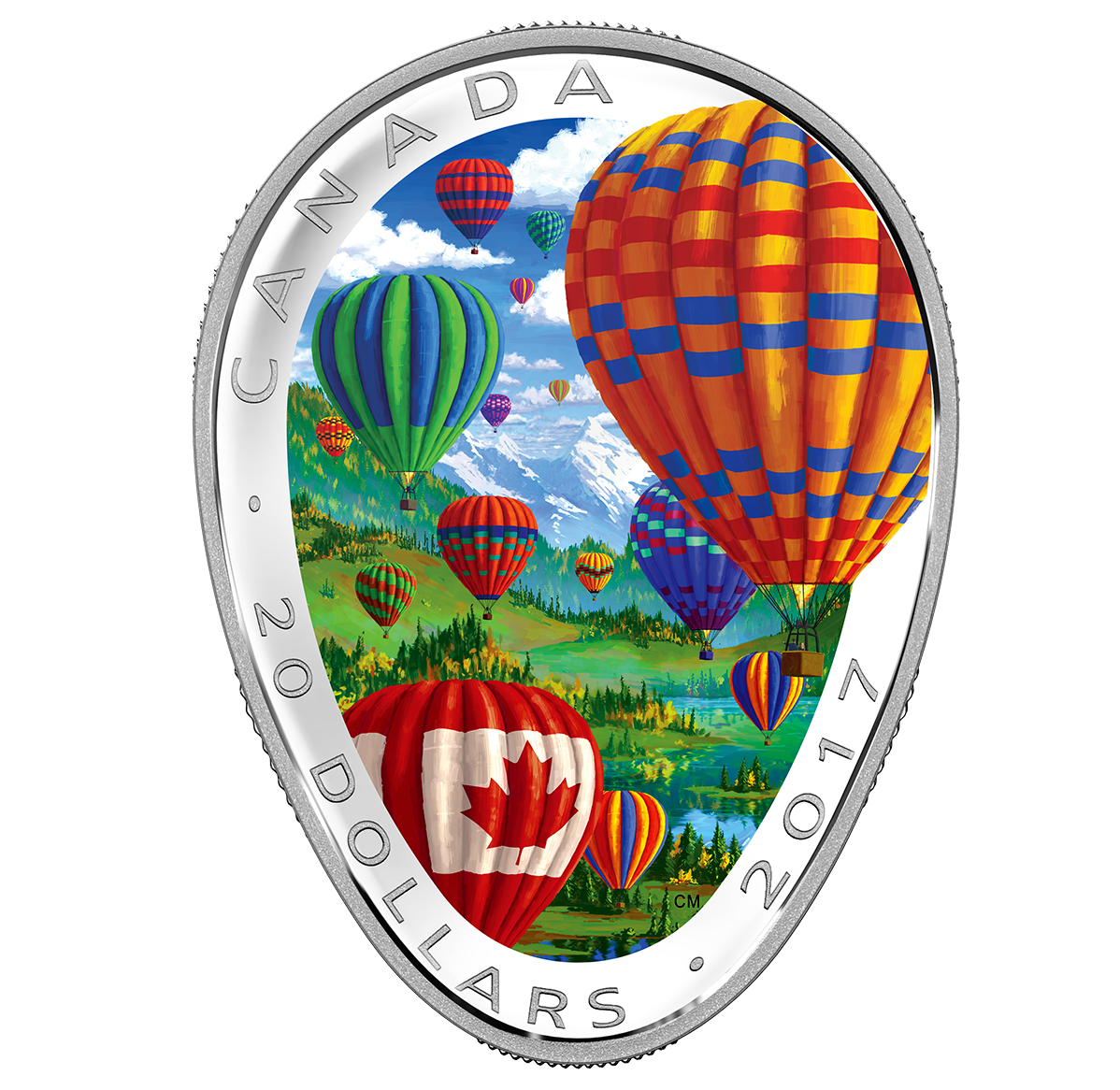 1 oz. Pure Silver Coloured Coin - Hot Air Balloons - Mintage