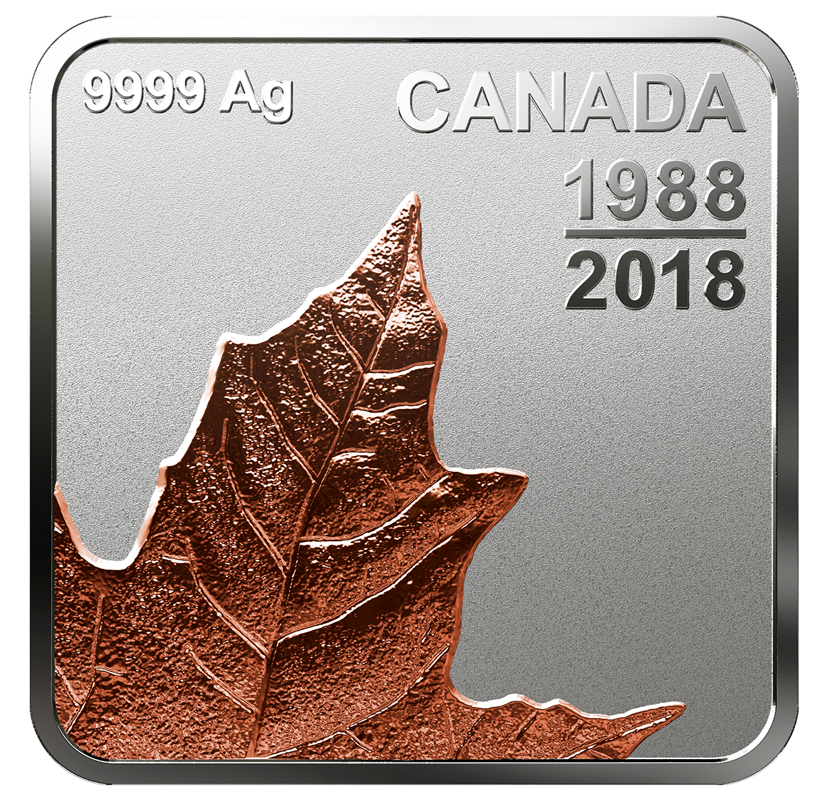 Pure Silver Rose Gold-Plated Maple Leaf Quartet - Thirty Years