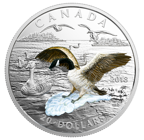 1 oz. Pure Silver Coin 3D Approaching Canada Goose Low