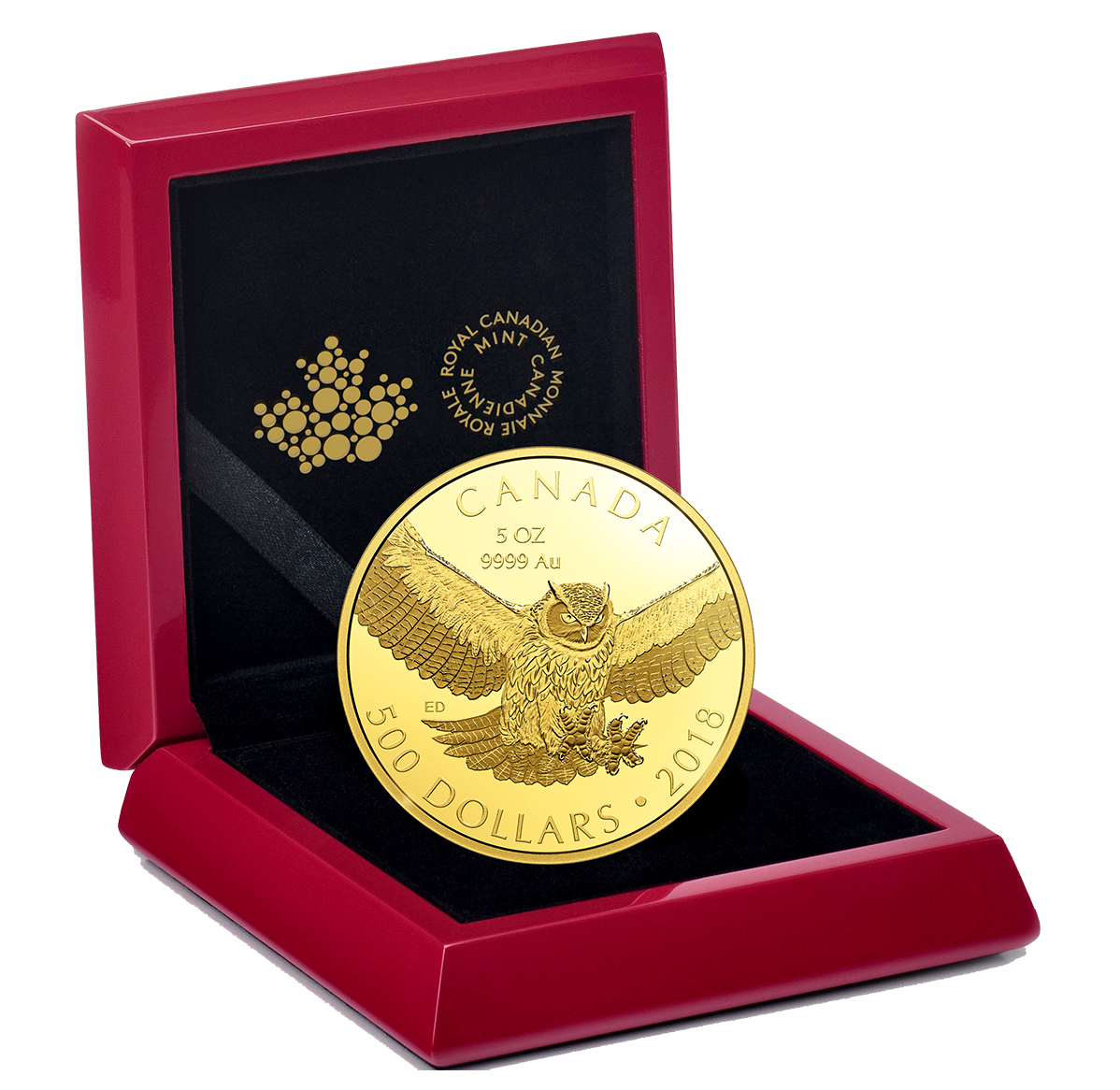 5 oz. Pure Gold Coin - Great Horned Owl - Mintage: 99 (2018) | The