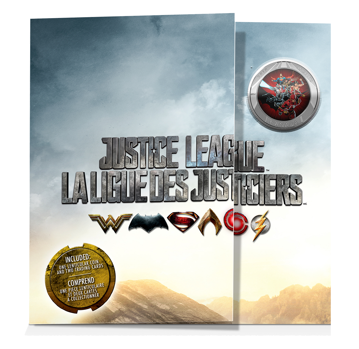 3D Coin and Two Trading Cards The Justice League™ (2018)