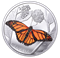 Pièce colorée de 3 oz en argent pur - La migration du monarque