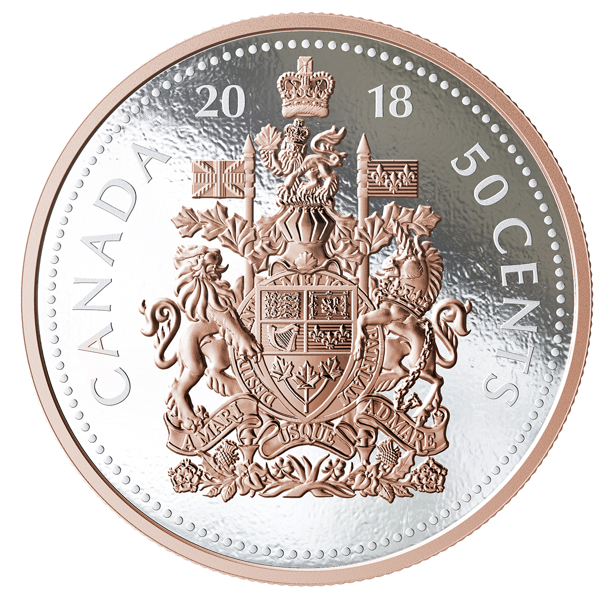 5 oz. Pure Silver Coin with Rose Gold Plating - 2018 Big