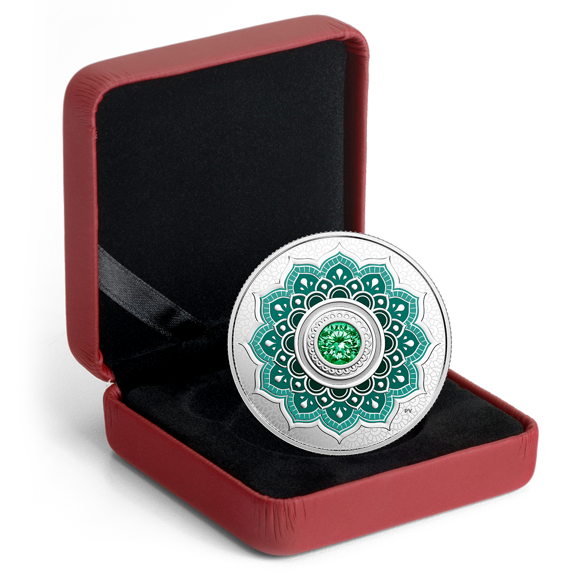 May Birthstone - Pure Silver Coin made with Swarovski® Crystals