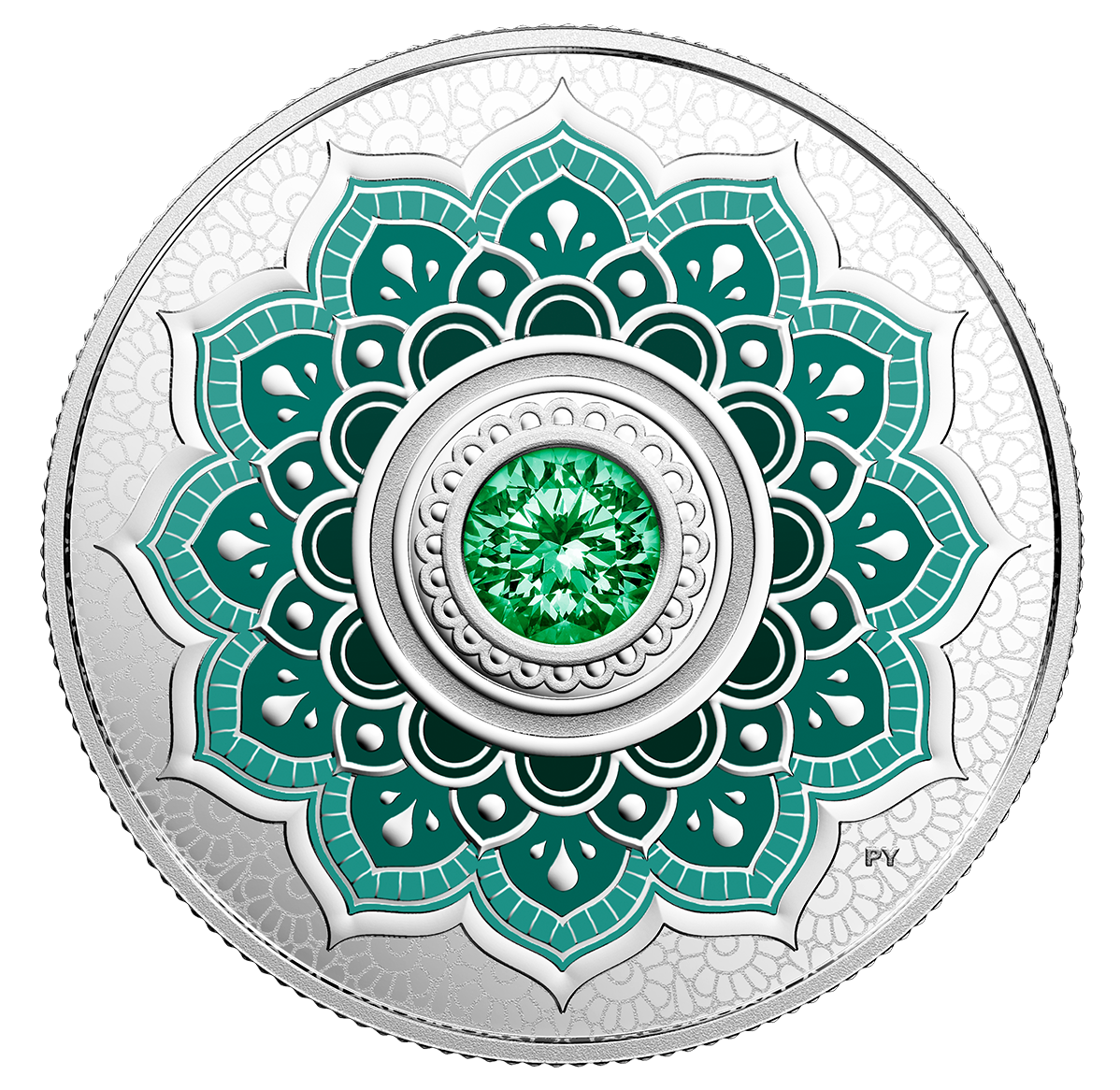 May Birthstone Pure Silver Coin made with Swarovski® Crystals