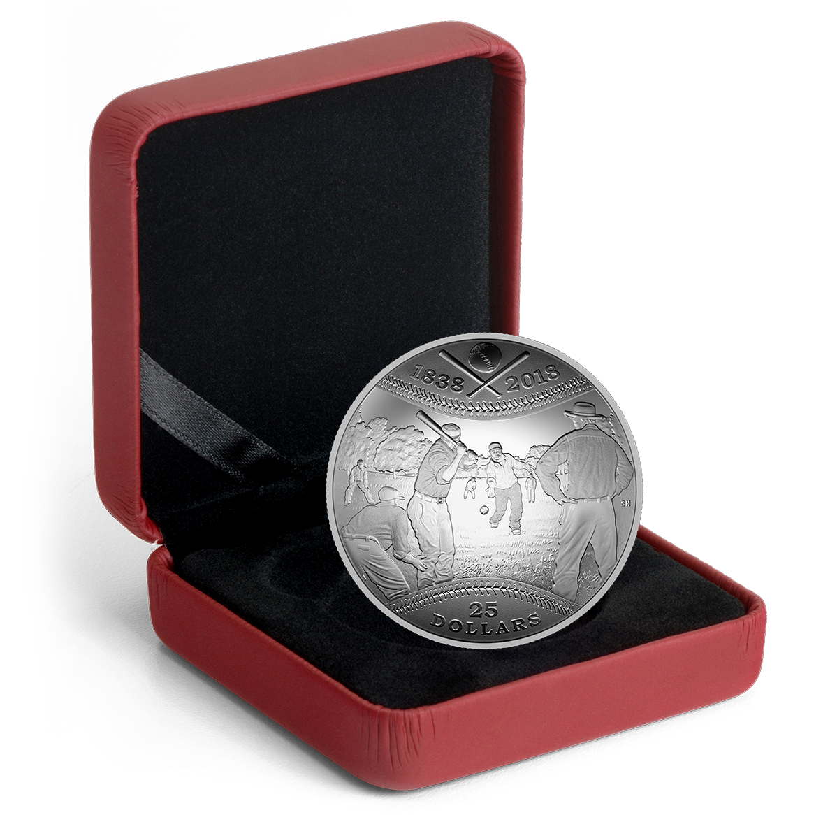 Pure Silver Convex Coin - 180th Anniversary of Canadian Baseball
