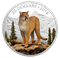 1 oz. Pure Silver Coloured Coin - Majestic Wildlife: Courageous Cougar