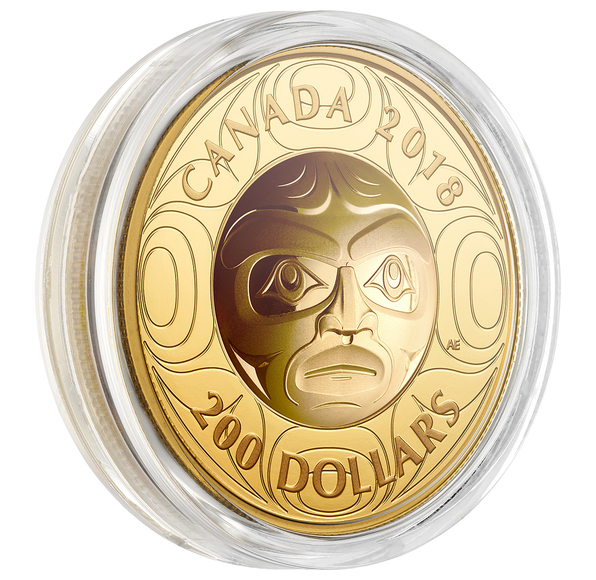 99.999% Pure Gold Ultra-High Relief Coin - Ancestor Moon Mask