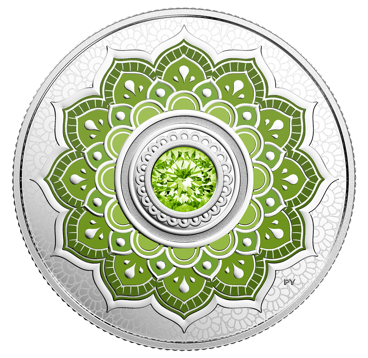 August Birthstone Pure Silver Coin made with Swarovski® Crystal