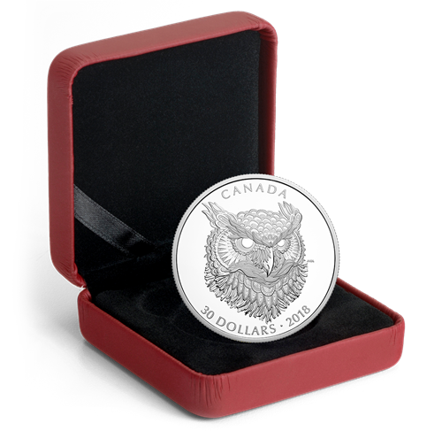 2 oz. Pure Silver Coin - Zentangle® Art: The Great Horned 2 oz. Pure Silver Coin - Zentangle® Art: The Great Horned