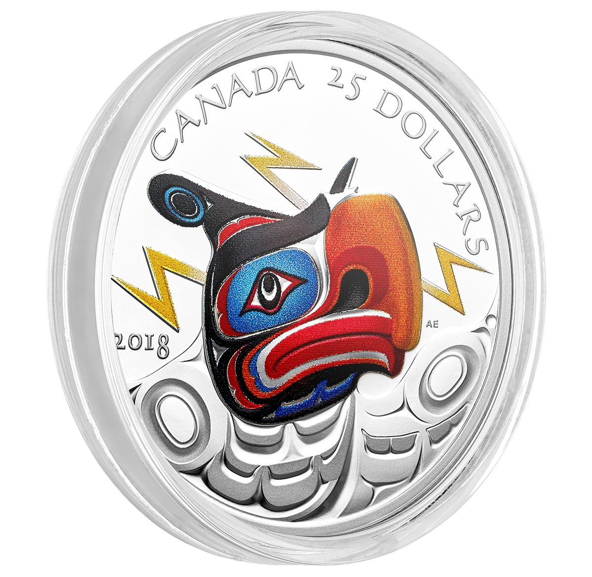 MARS RED★タケウチ エンブレム ペンダント★藤沢文翁 Pure Silver Ultra-High Relief Coin - Thunderbird - Mintage: 5,000