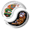 1 oz. Pure Silver Coins - Black and White Yin and Yang: Tiger and Dragon