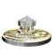 Pièce de 6 oz en argent pur avec placage d'or - Manège ancien