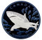 2 oz. Pure Silver Coin with Selective Blue Rhodium Plating - Great White Shark