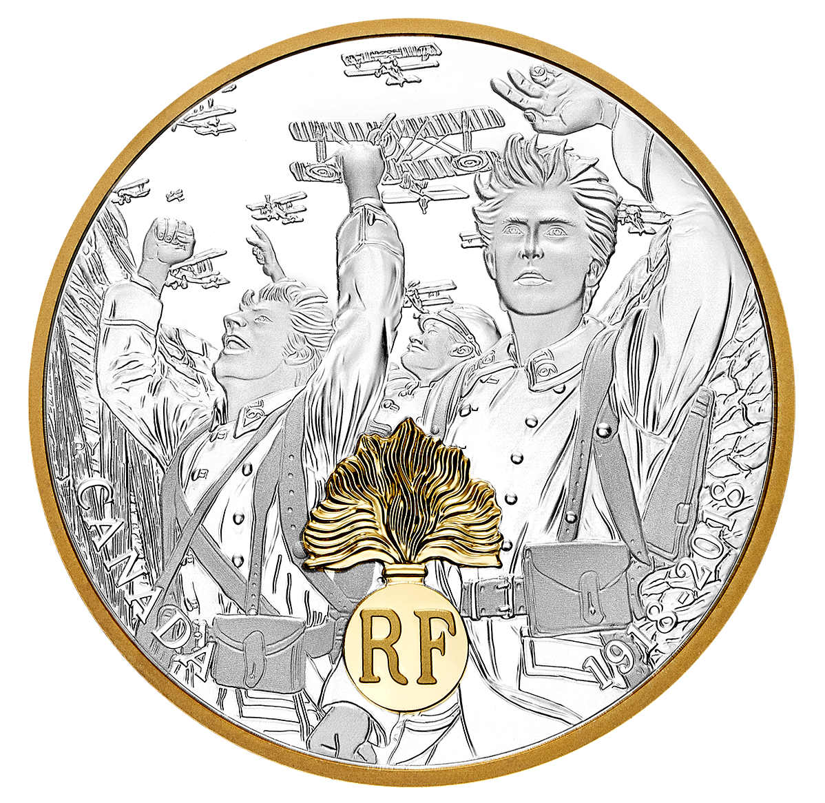 First World War Allies - 1 oz. Pure Silver Gold-Plated 4-Coin