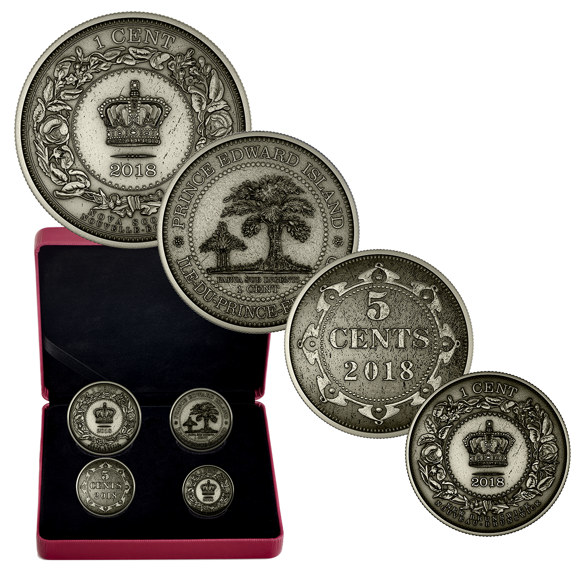 Pure Silver 4Coin Set Before Confederation Colonial Currency of the