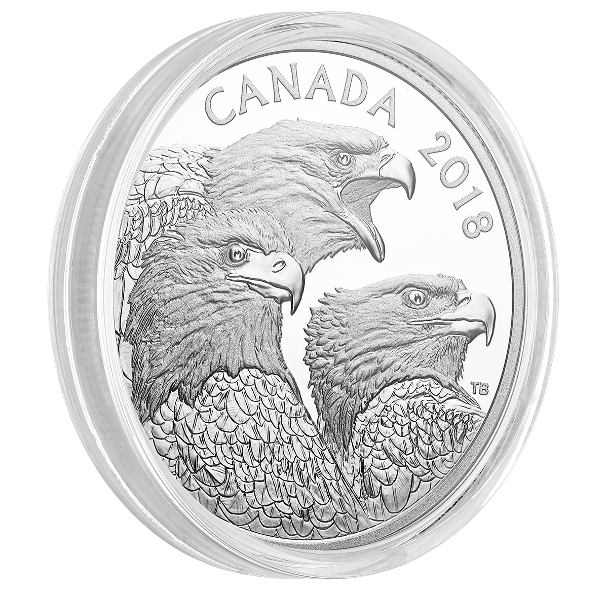 99.99% Pure Silver Proof Coin 2018 $15 Magnificent Bald Eagles 1 oz 