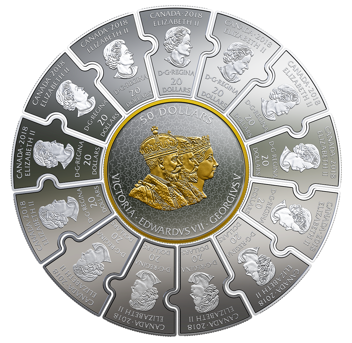 Pure Silver Puzzle Coin Set - Connecting Canadian History (1866