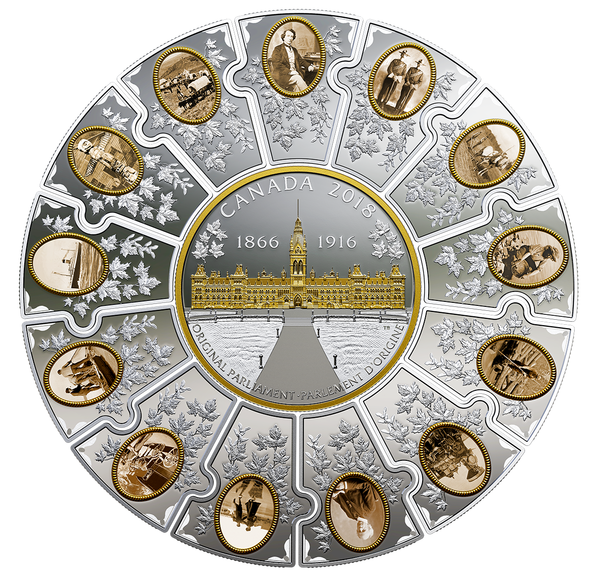 Pure Silver Puzzle Coin Set - Connecting Canadian History (1866