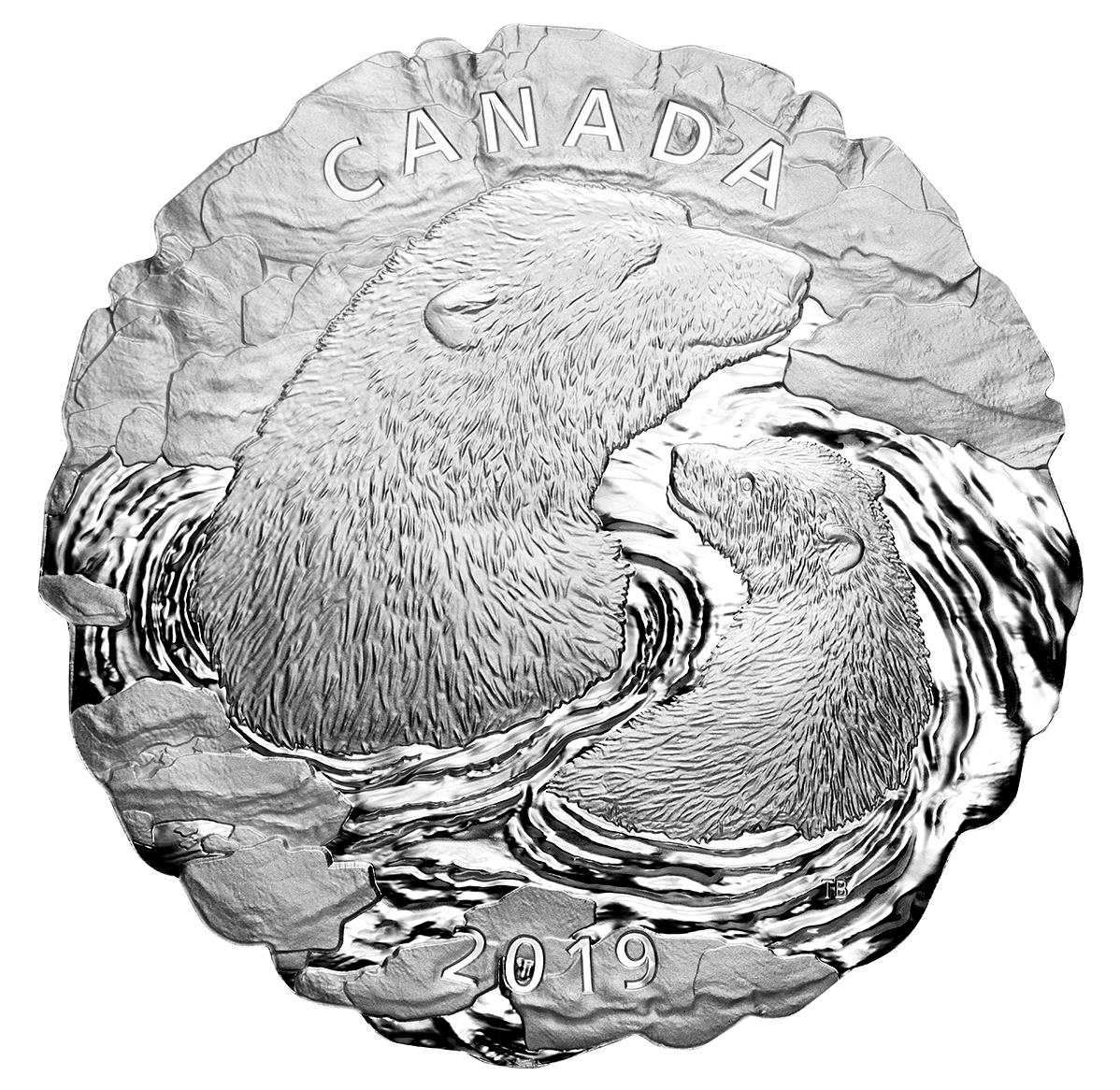 ◆ Milky Bear 2017 10 oz Canadian Grizzly Bear Silver Coin (BU) - Hero Bullion