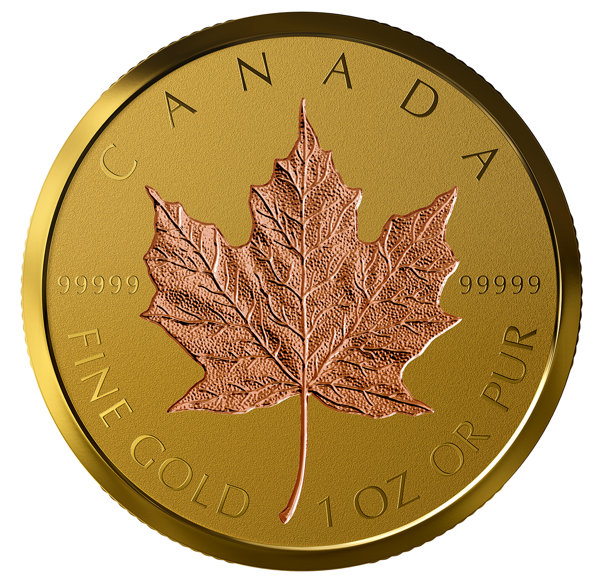 99.999% 1 oz. Pure Gold Coin - 40th Anniversary of the Gold Maple