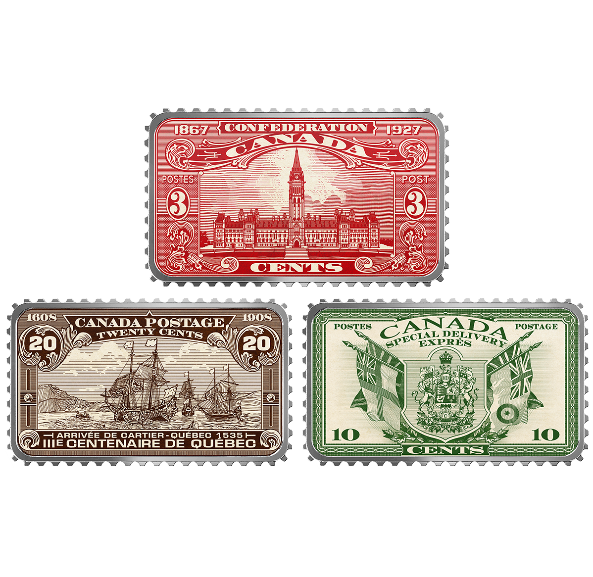 Canada's Historical Stamps - 1 oz. Pure Silver Coloured 3