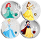 Abonnement à la série de quatre pièces de 1 oz en argent pur – Princesse Disney avec gemme (2018)
