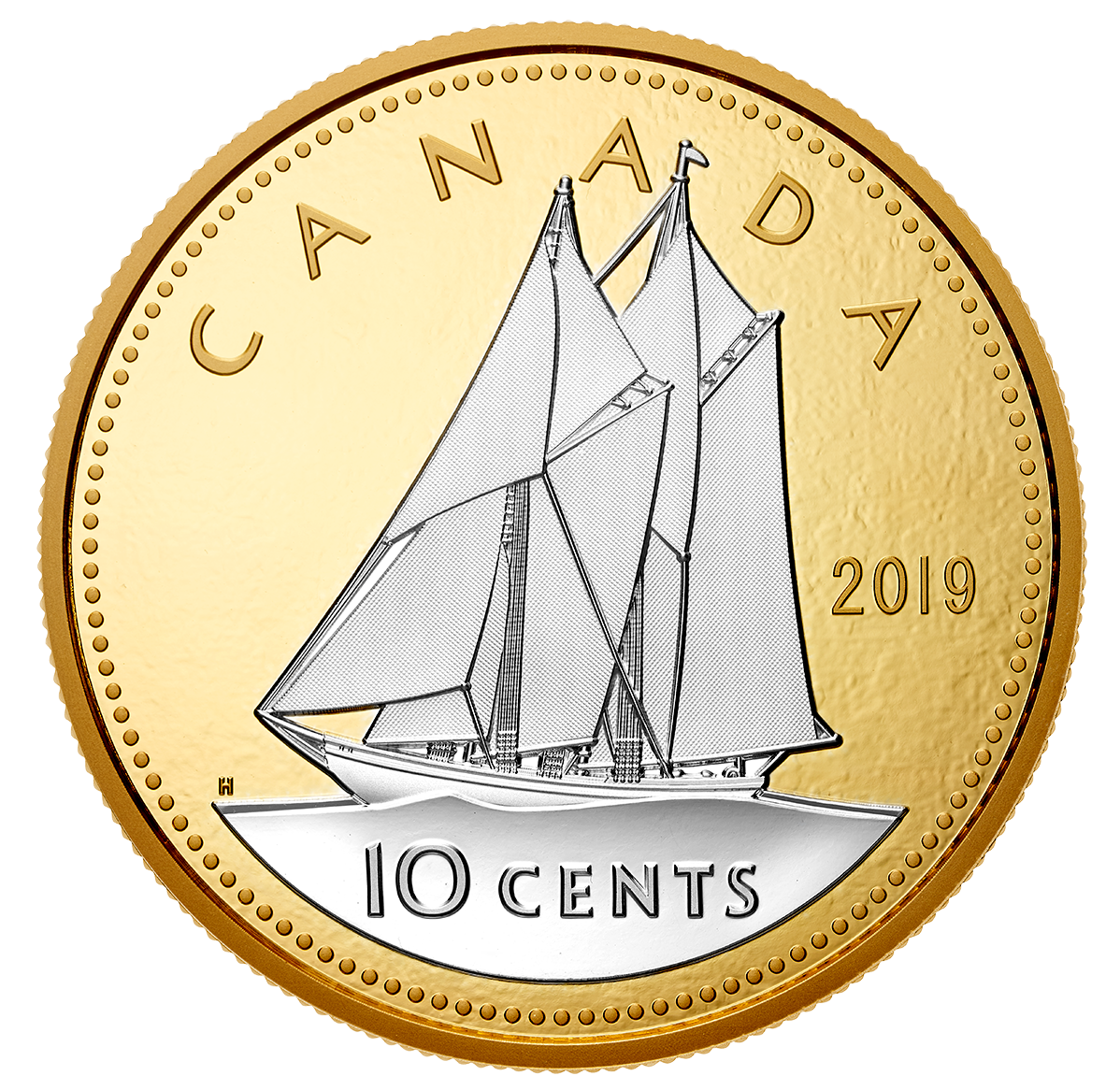 5 oz. Pure Silver Reverse-Gold Plating Coin - Big Coin Series: 10-Cent ...