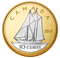 5 oz. Pure Silver Reverse-Gold Plating Coin - Big Coin Series: 10-Cent Bluenose