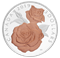 Pièce en argent pur avec placage d'or rose sélectif - Fleurs du rosier Queen Elizabeth (2019)
