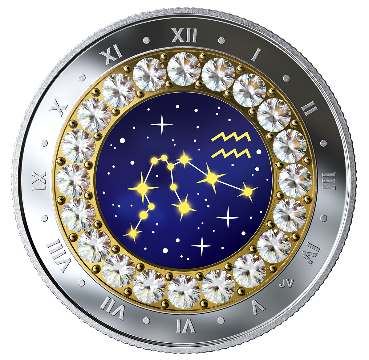 2019 Aquarius: Zodiac Series - Pure Silver Coin made with