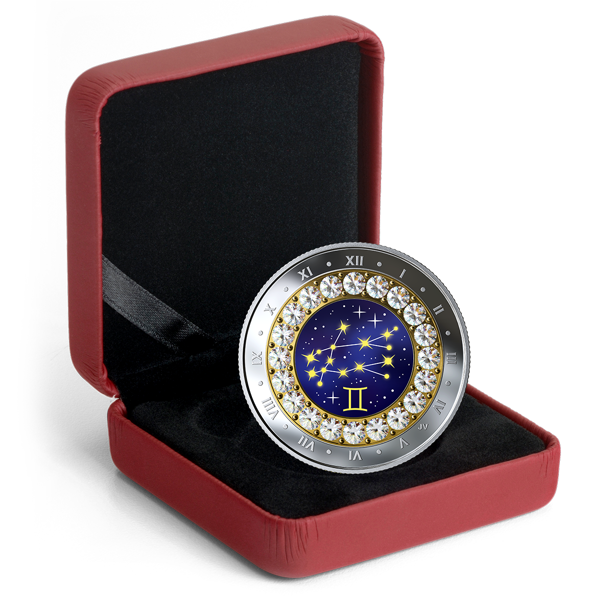 2019 Gemini: Zodiac Series - Pure Silver Coin made with Swarovski