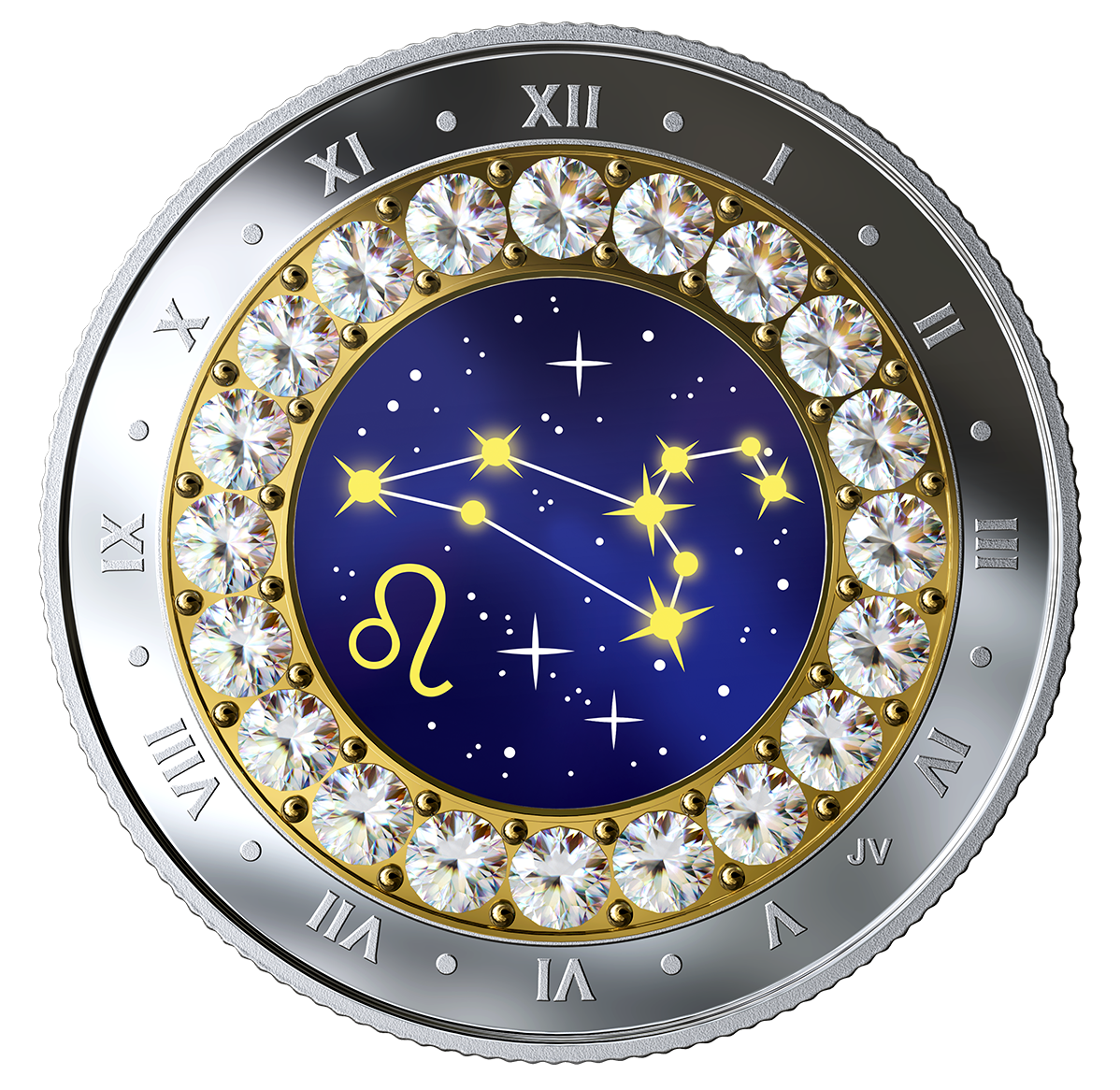 2019 Leo: Zodiac Series - Pure Silver Coin made with Swarovski