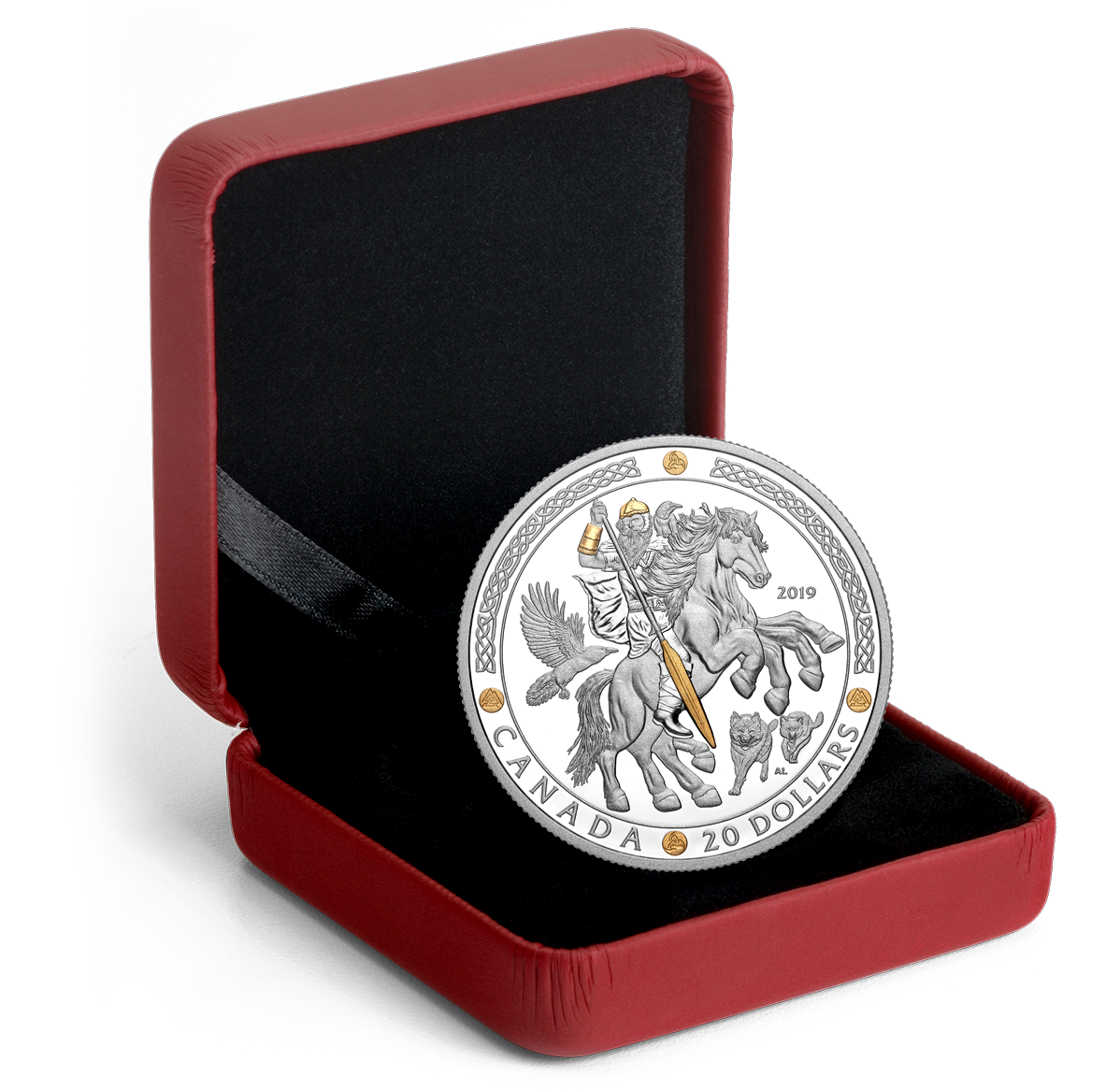 Pure Silver Gold-Plated Coin - Norse Gods: Odin - Mintage: 3,500