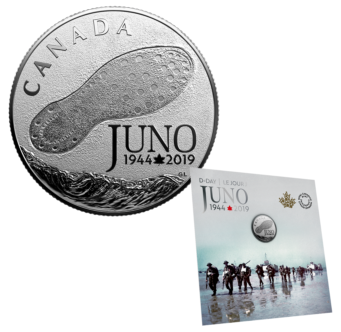 Details about   BU UNC Canada 2019 75th D-Day Normandy plain $2 toonie coin from mint roll 