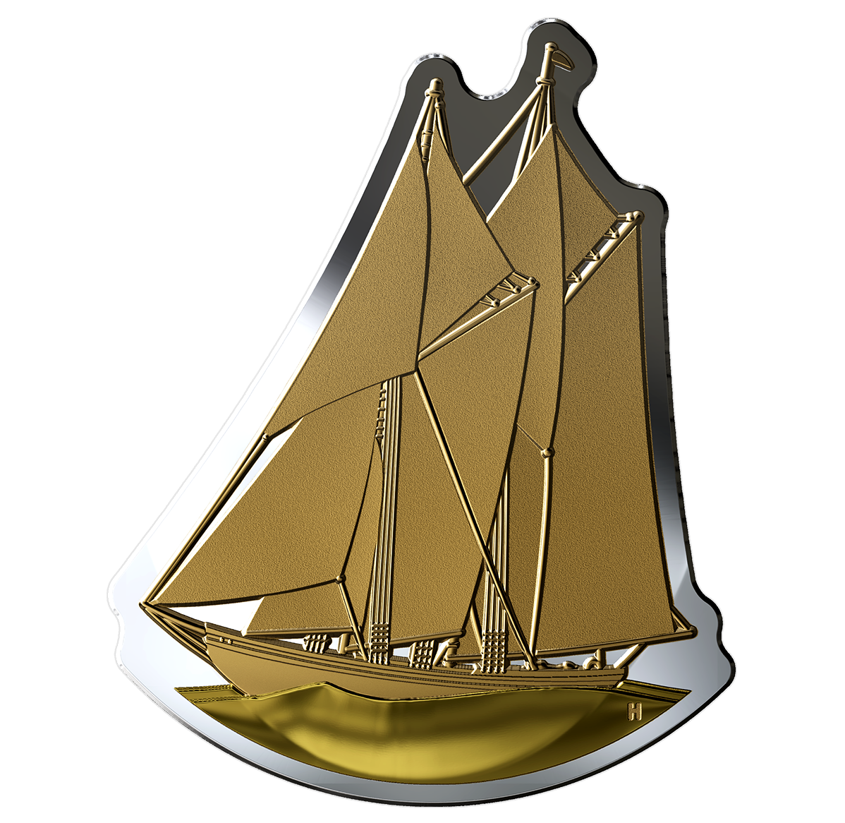Pure Silver Coin - Real Shapes: Bluenose (2020) | The Royal
