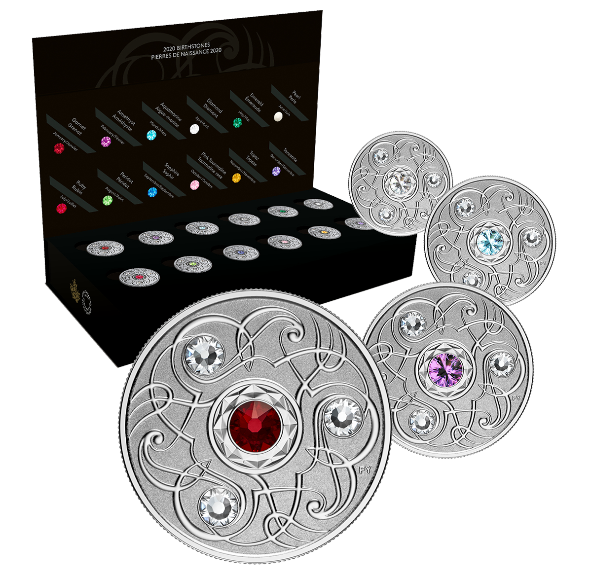 2020 Birthstones Pure Silver 12Coin with Swarovski® Crystals Series