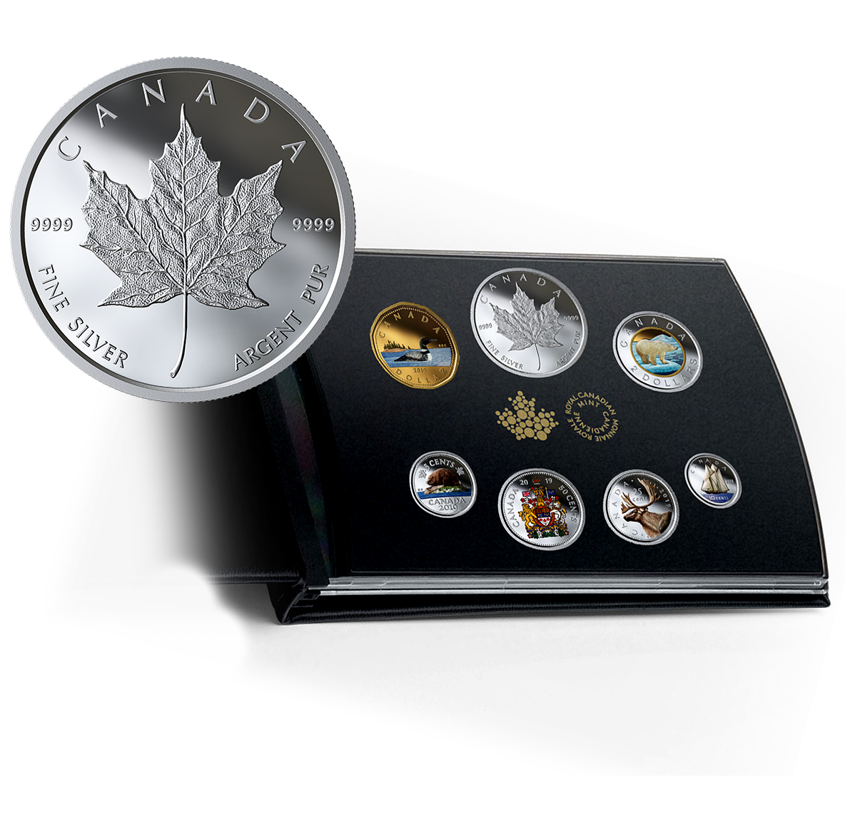 2019 Pure Silver Coloured 6-Coin Set with Medallion - Canadian