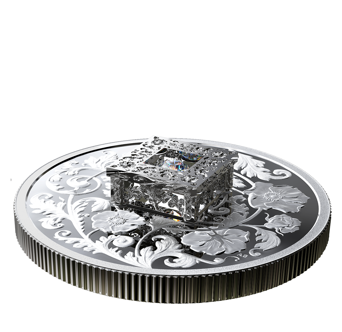 Pure Silver Coin with FIRE AND ICE™ Canadian diamond - Sparkle of
