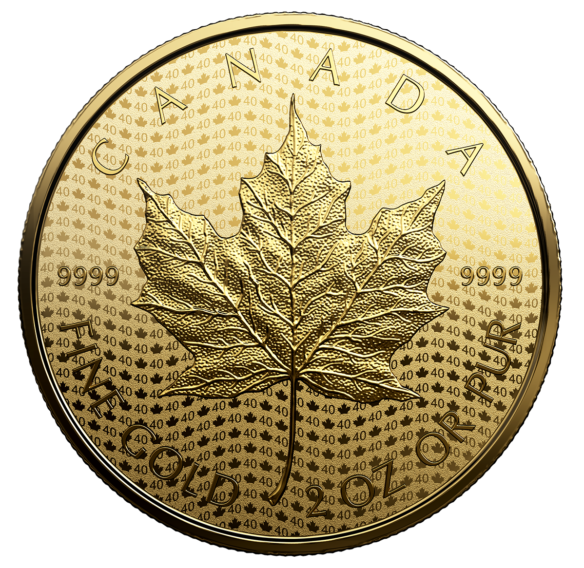 2 oz. Pure Gold Coin - 40th Anniversary of the Gold Maple Leaf