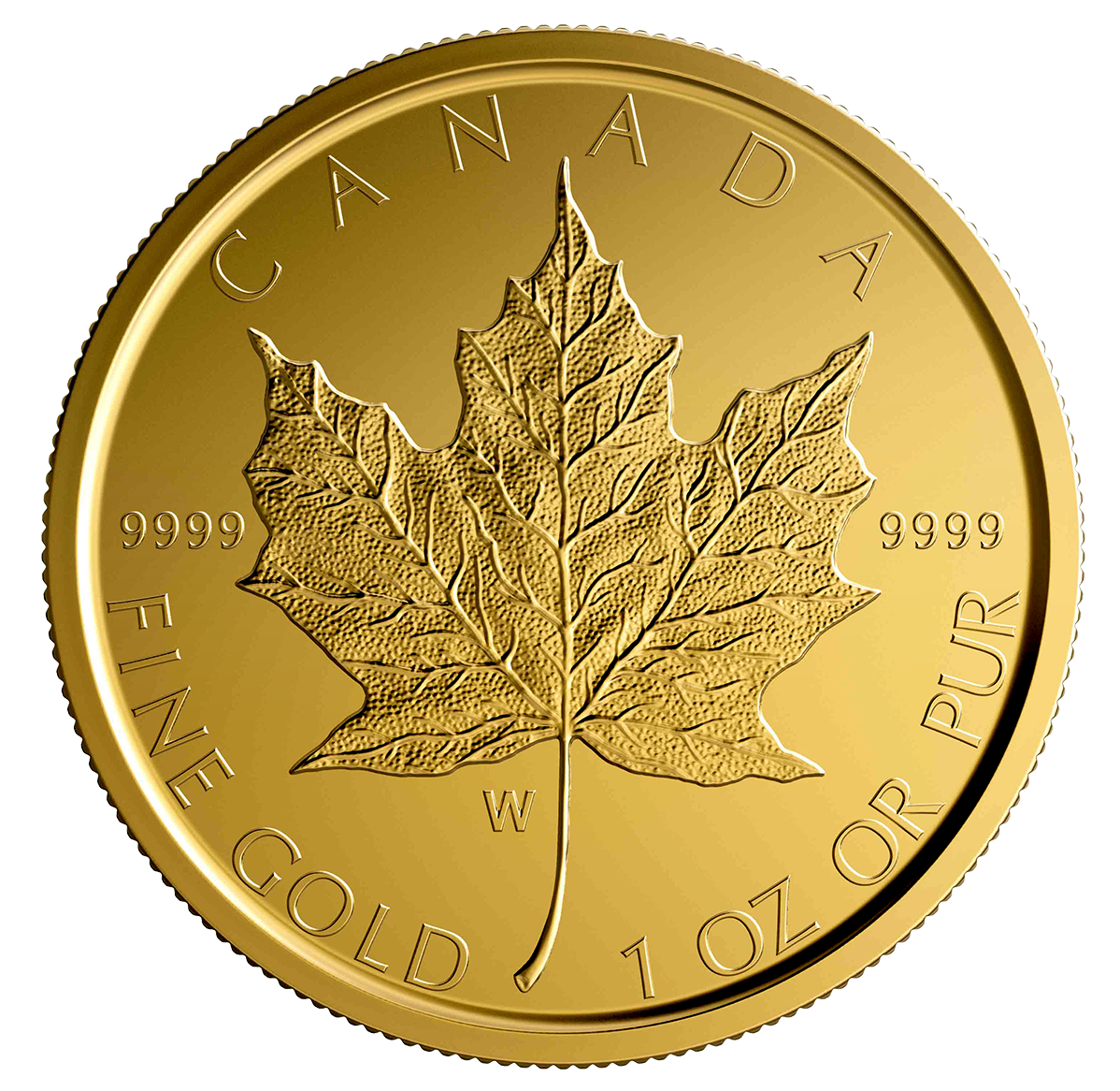 Pure Gold Coin “W” Mint Mark Gold Maple Leaf Mintage 400 (2020