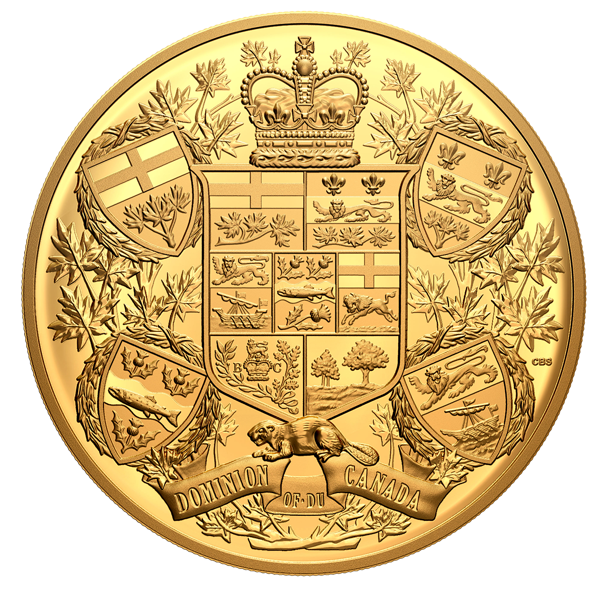 Pure Gold One Kilogram Coin - Reimagined 1905 Arms of Dominion of